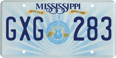 MS license plate GXG283