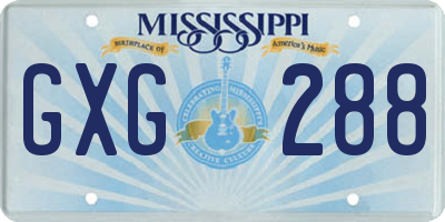 MS license plate GXG288