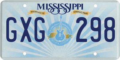 MS license plate GXG298