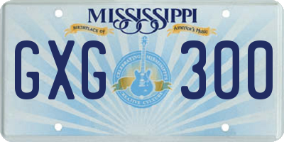MS license plate GXG300