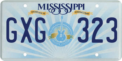 MS license plate GXG323