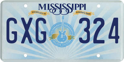 MS license plate GXG324