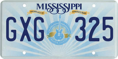 MS license plate GXG325