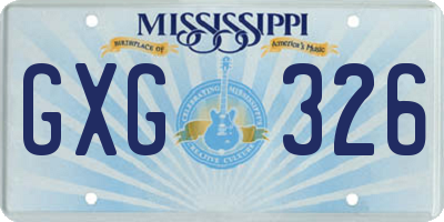 MS license plate GXG326
