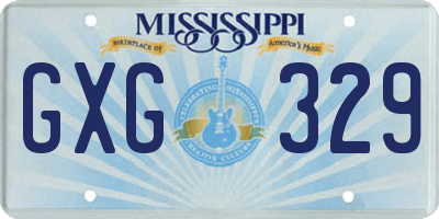 MS license plate GXG329