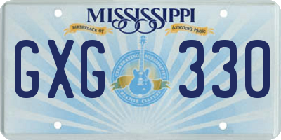 MS license plate GXG330