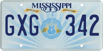 MS license plate GXG342