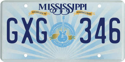 MS license plate GXG346