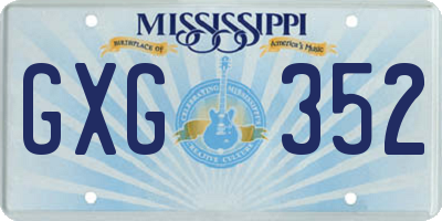 MS license plate GXG352