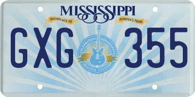 MS license plate GXG355