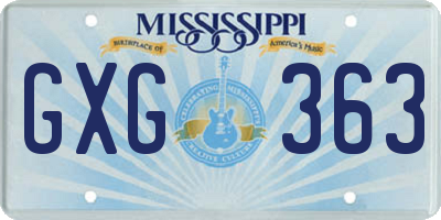 MS license plate GXG363