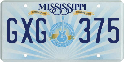 MS license plate GXG375