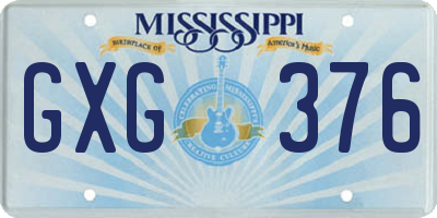 MS license plate GXG376