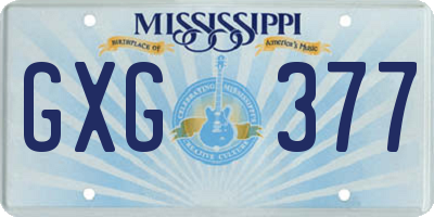 MS license plate GXG377
