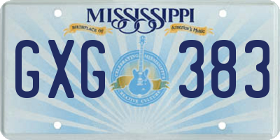 MS license plate GXG383