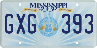 MS license plate GXG393