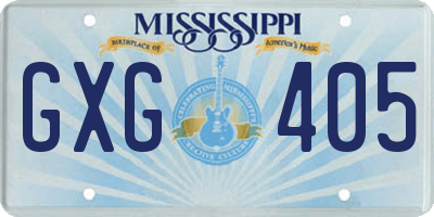 MS license plate GXG405