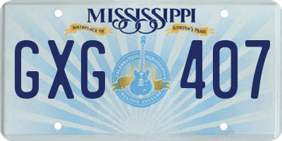 MS license plate GXG407