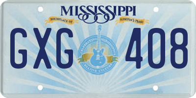 MS license plate GXG408