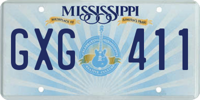 MS license plate GXG411