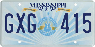 MS license plate GXG415