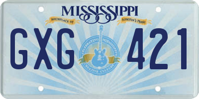 MS license plate GXG421