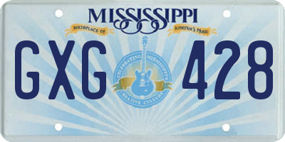MS license plate GXG428