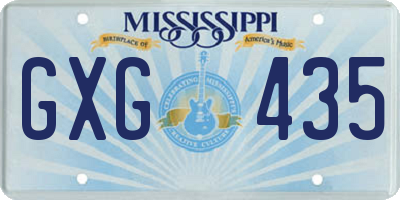 MS license plate GXG435