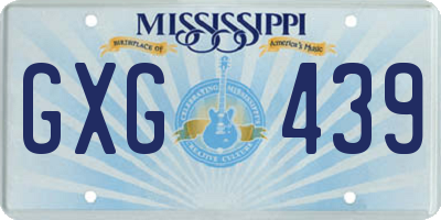 MS license plate GXG439