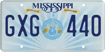 MS license plate GXG440