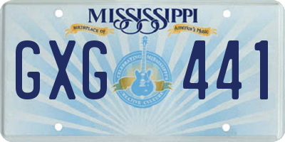 MS license plate GXG441