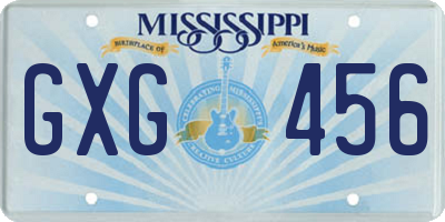 MS license plate GXG456