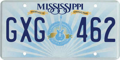 MS license plate GXG462