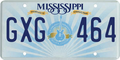 MS license plate GXG464