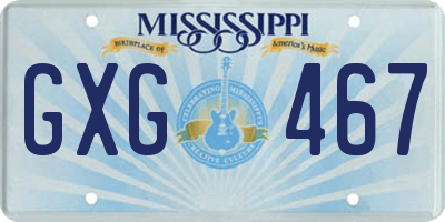 MS license plate GXG467