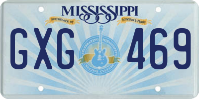 MS license plate GXG469