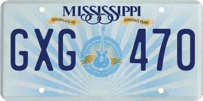 MS license plate GXG470