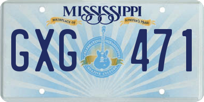 MS license plate GXG471