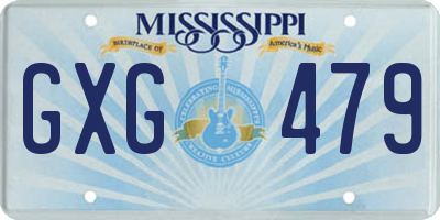 MS license plate GXG479