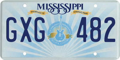 MS license plate GXG482