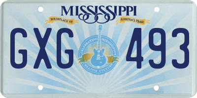 MS license plate GXG493