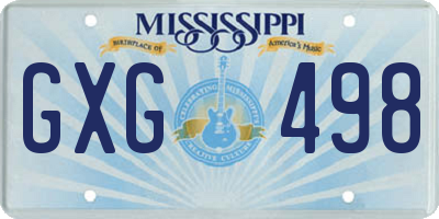 MS license plate GXG498