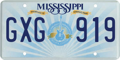 MS license plate GXG919