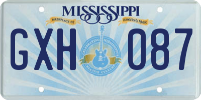 MS license plate GXH087