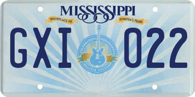 MS license plate GXI022