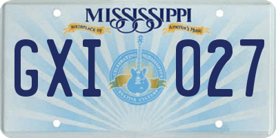 MS license plate GXI027