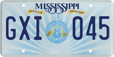 MS license plate GXI045