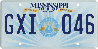 MS license plate GXI046