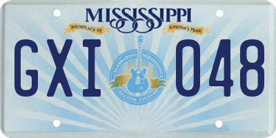 MS license plate GXI048