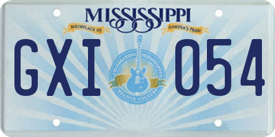 MS license plate GXI054